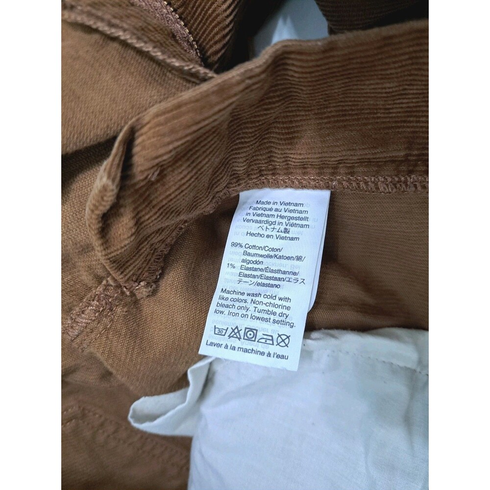 J Crew Mens 29x32 Corduroy Pants Slim Flat Front Straight Leg Brown Khaki - Picture 5 of 8